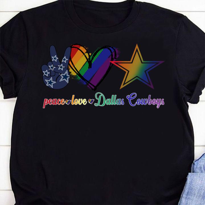 Lgbt Peace Love Dallas Cowboys t-shirt shirt