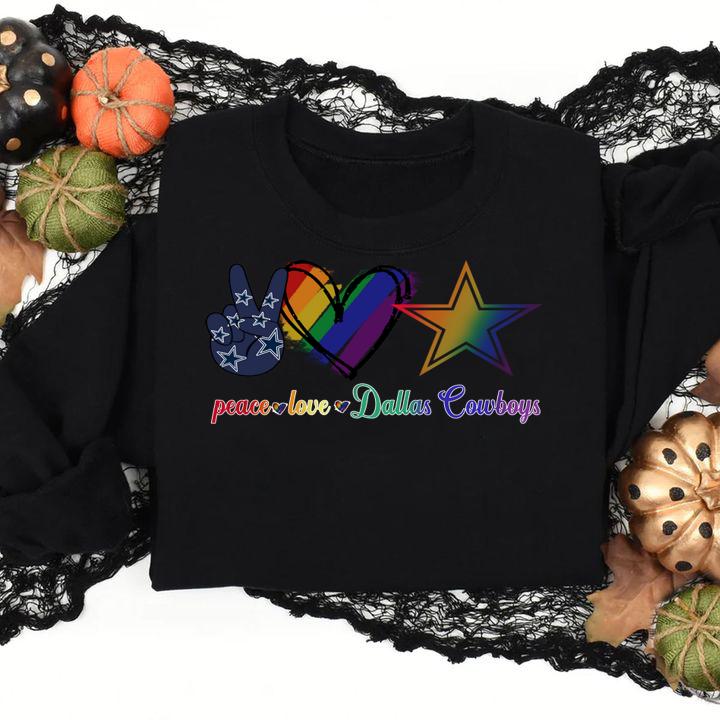 Lgbt Peace Love Dallas Cowboys t-shirt sweatshirt