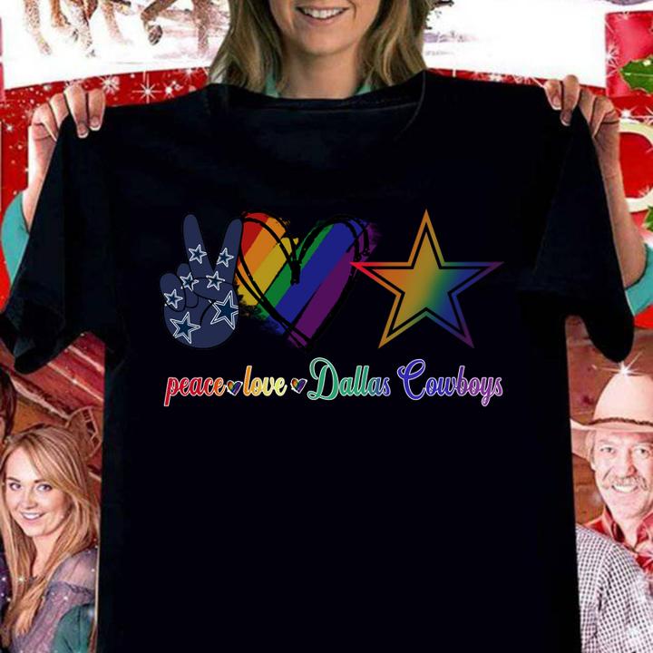 Lgbt Peace Love Dallas Cowboys t-shirt woman shirt
