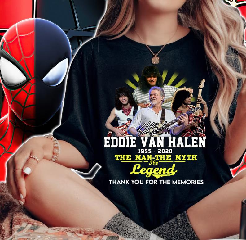 Eddie Van Halen 1955 2020 the man the myth the legend thank you for the memories t-shirt woman shirt