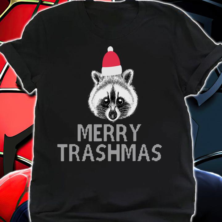 Merry Trashmas Christmas Santa Hat Raccoon t-shirt shirt