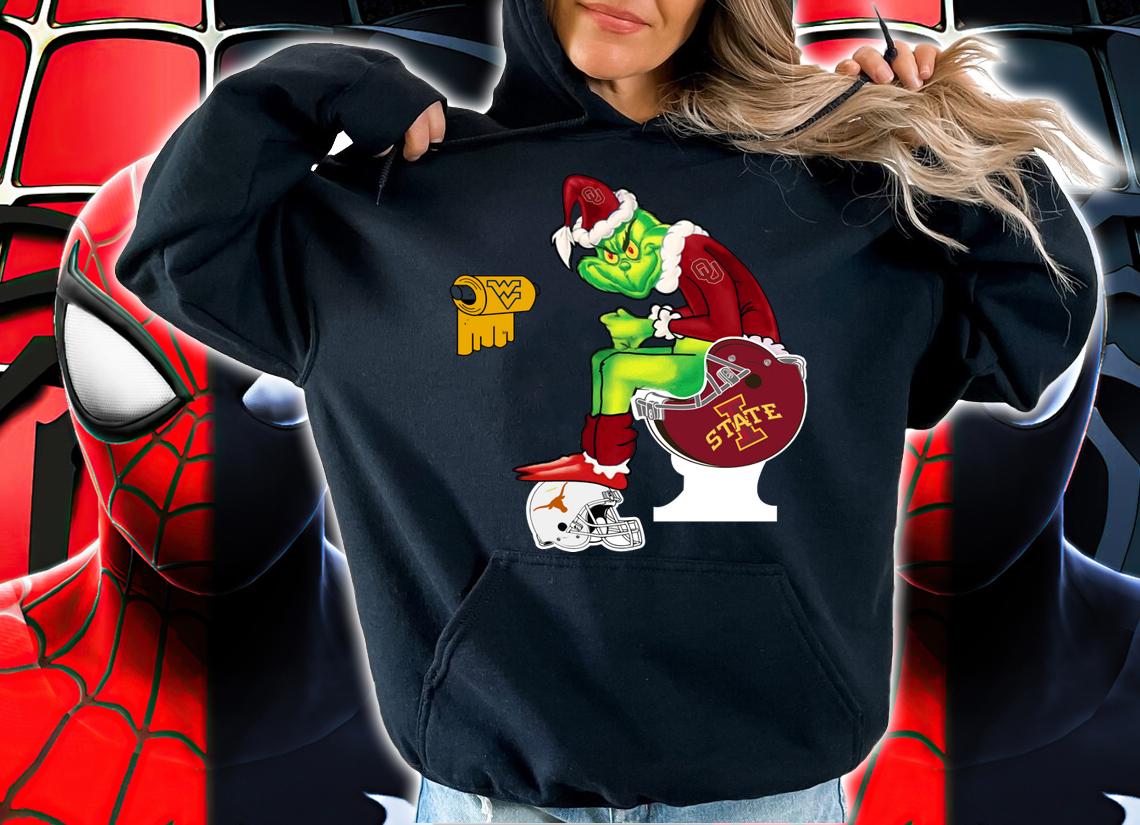 Oklahoma Sooners Grinch Santa Toilet Paper Christmas t-shirt hoodie