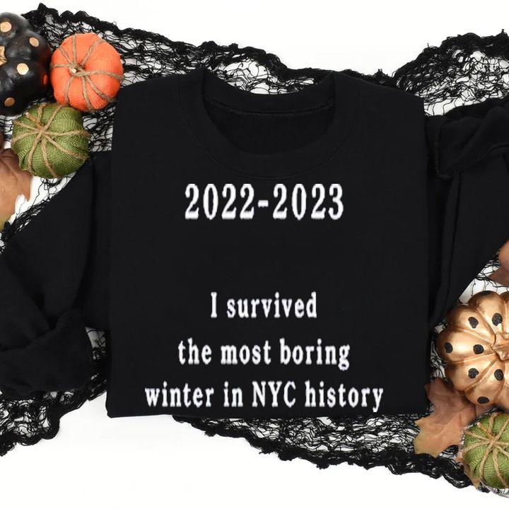 2022-2023 I Survived The Most Boring Winter In NYC History Shirt t-shirt sweatshirt