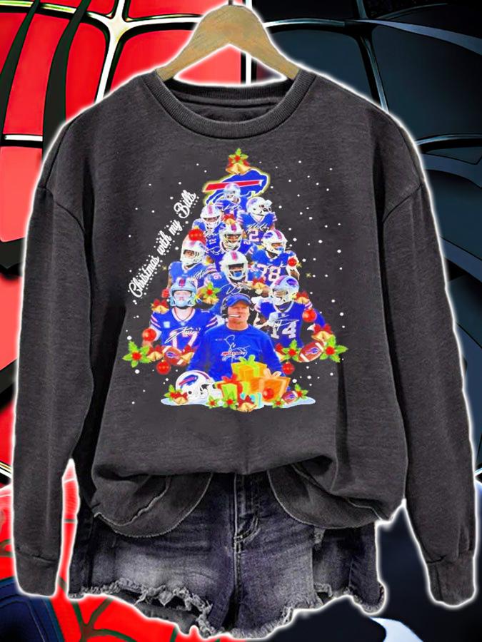 Buffalo Bills Christmas With My Bills Christmas Tree Shirt t-shirt sweatshirt