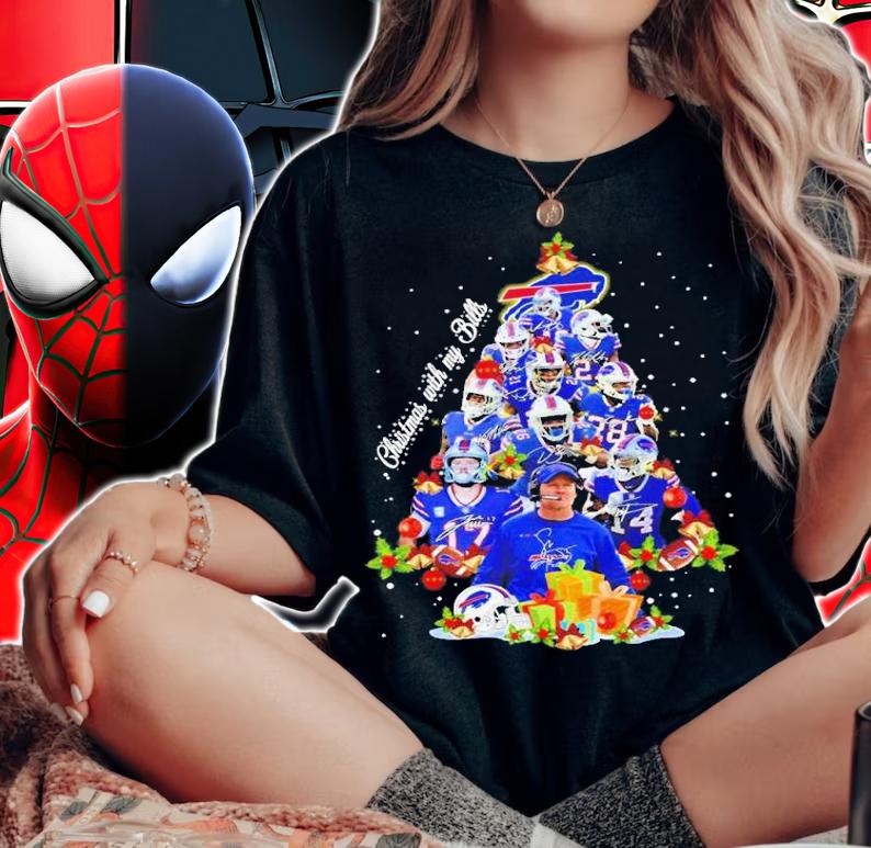 Buffalo Bills Christmas With My Bills Christmas Tree Shirt t-shirt woman shirt