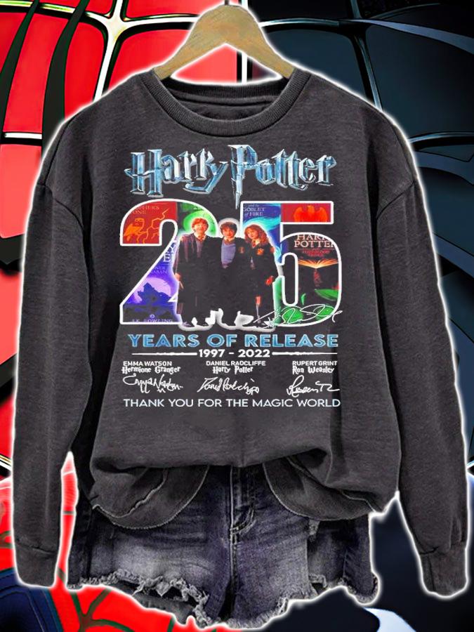 Harry Potter 25 Years Of Release 1997-2022 Signatures Thank You For The Magic World Shirt