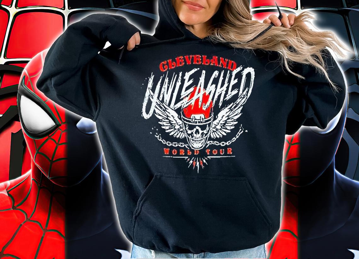 Cleveland unleashed Football world tour T-shirt hoodie