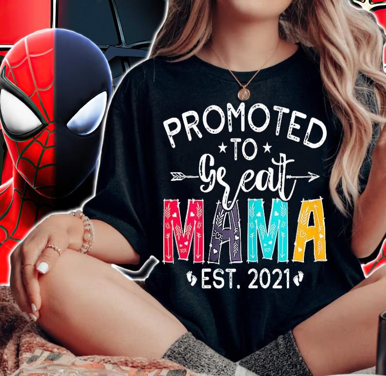 Promoted To Great Mama EST 2021 For First Time Soon To Be T-Shirt