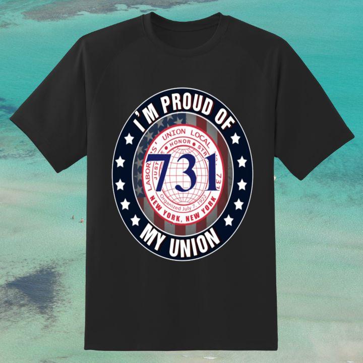 Premium Im Proud Of My Union Laborers Local 731 American Flag T-Shirt