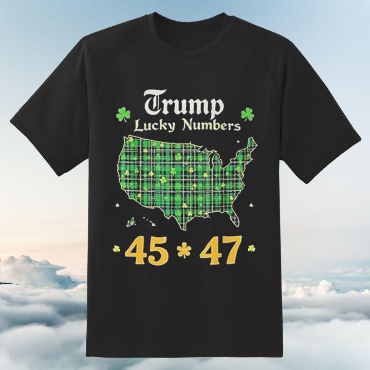 Donald Trump Lucky Numbers 45 47 Potus St. Patrick'S Day T-Shirt