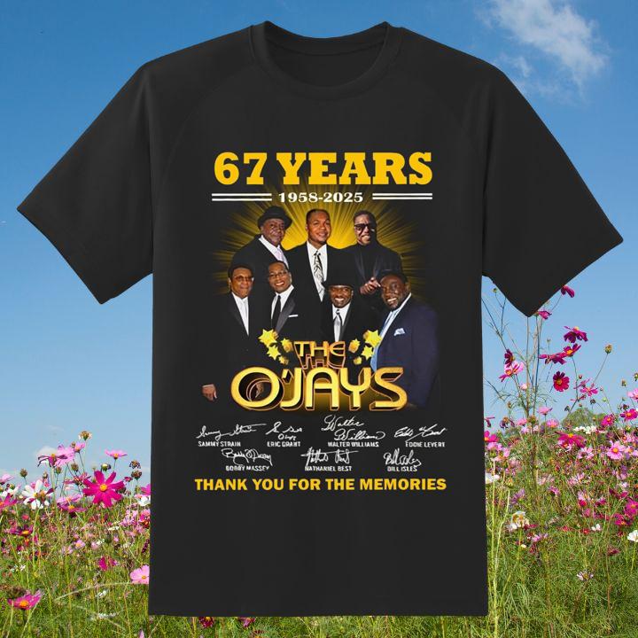 The O'Jays 67Th Anniversary 1958-2025 Signed Thank You Memories T-Shirt