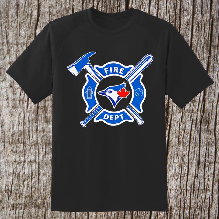 Fire Dept Toronto Blue Jays Logo Baseball Firefighter T-Shirt