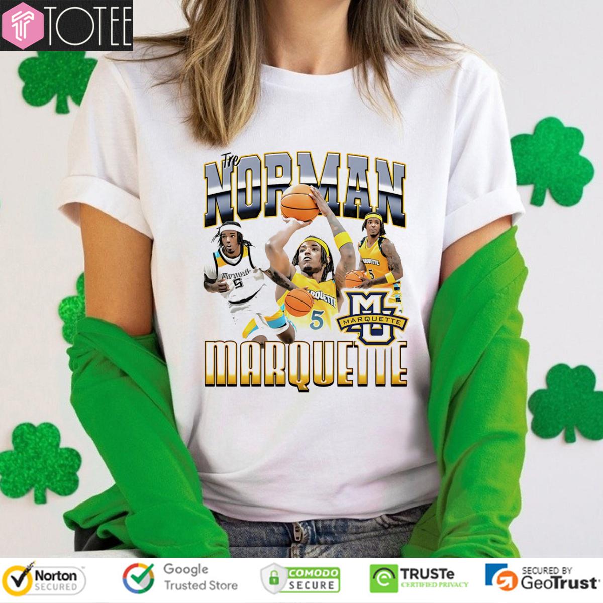 Tre Norman Marquette Golden Eagles Basketball T-Shirt