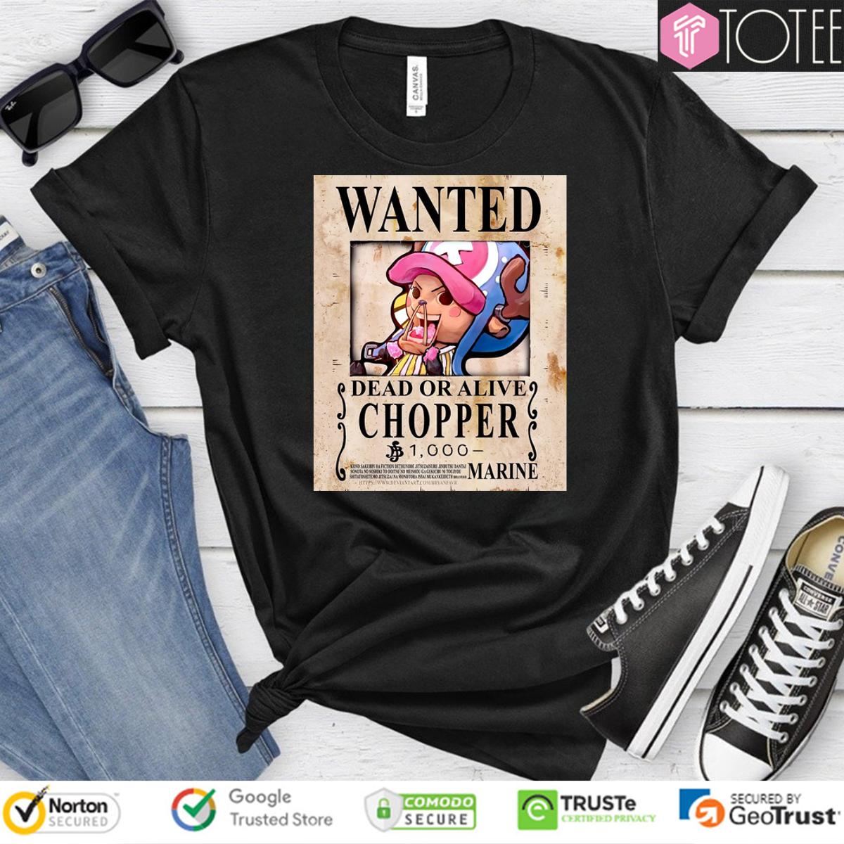 Wanted Dead Or Alive Tony Tony Chopper Cotton Candy Lover One Piece T-Shirt