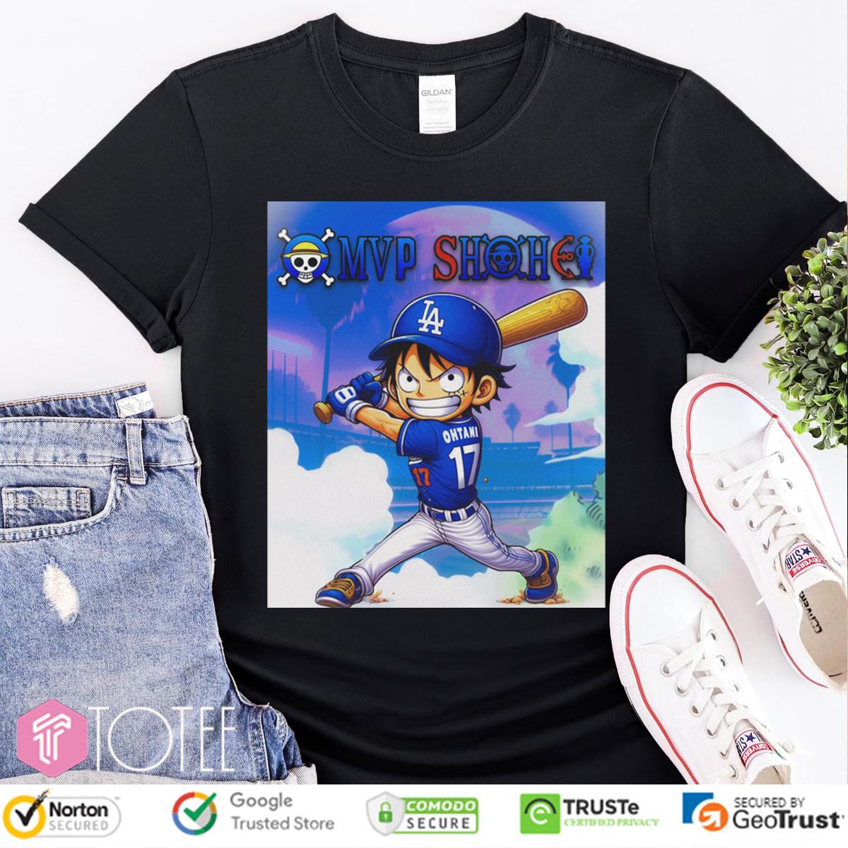 Mvp Shohei Ohtani La Dodgers X One Piece Anime Shirt