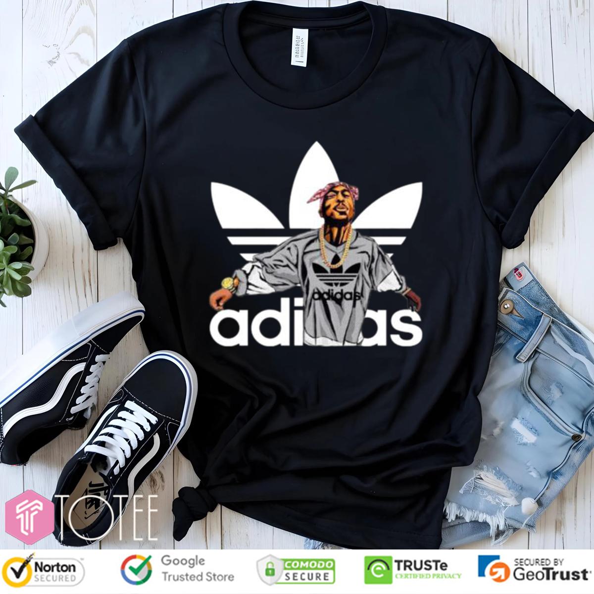 Tupac Shakur Parody Adidas Logo T-Shirt