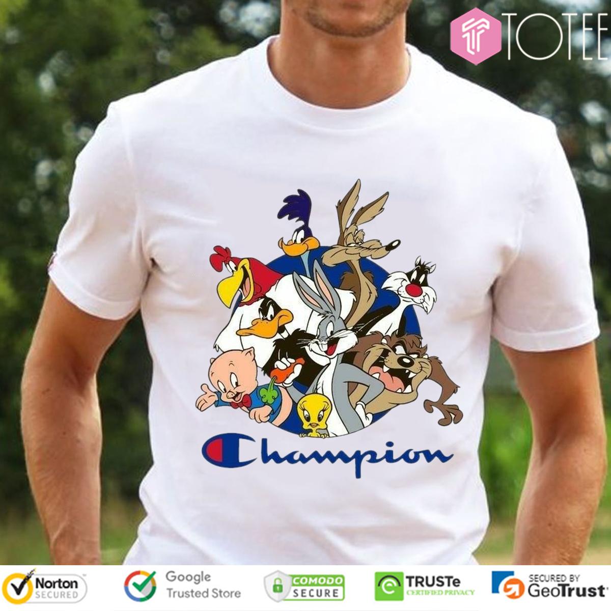 Looney Tunes Characters Parody Champion Logo T-Shirt