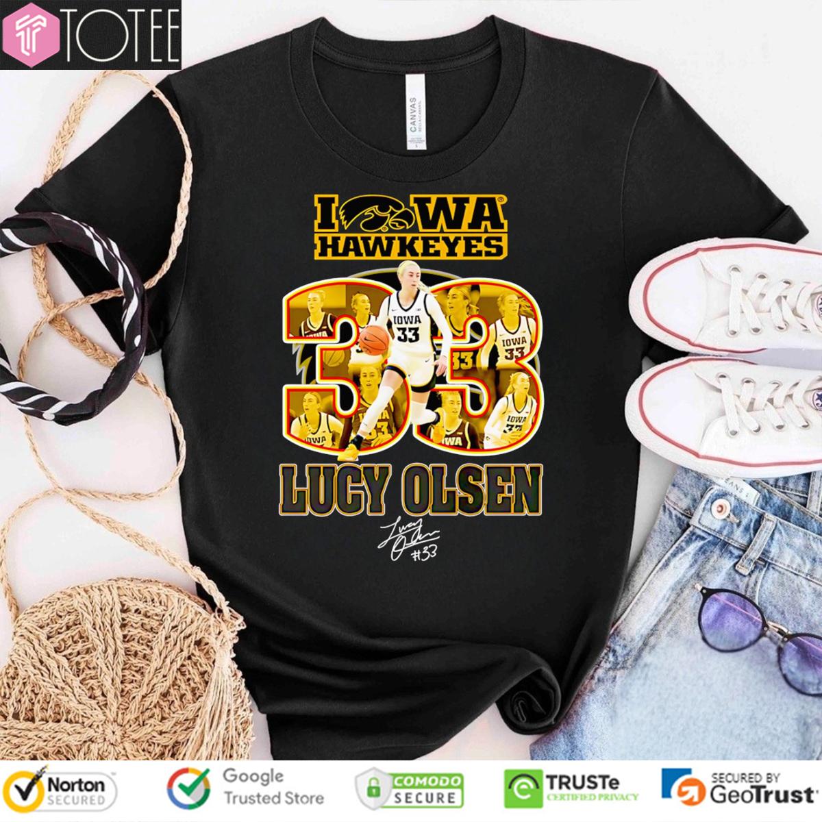 Iowa Hawkeyes Lucy Olsen 33 Signature T-Shirt