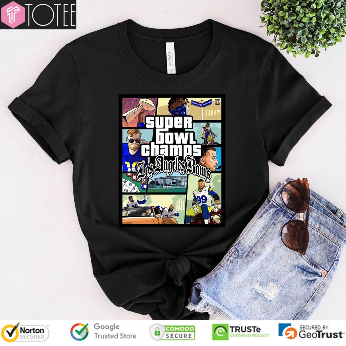 Grand Theft Auto Super Bowl Champs Los Angeles Rams T-shirt