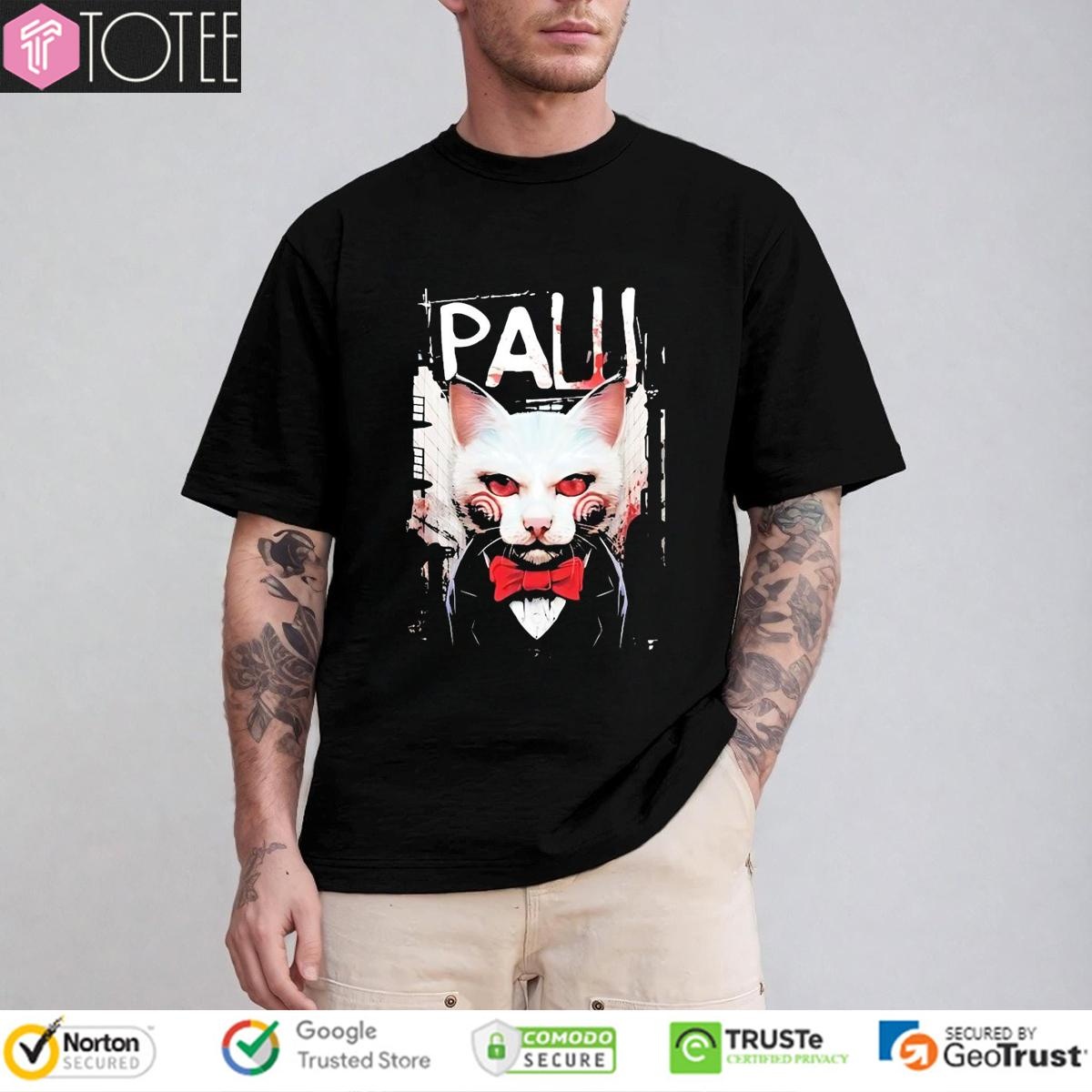 Horror Paw Cat Parody Saw Billy The Puppet T-shirt